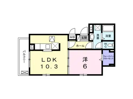 SKY PALACE(1LDK/1階)の間取り写真