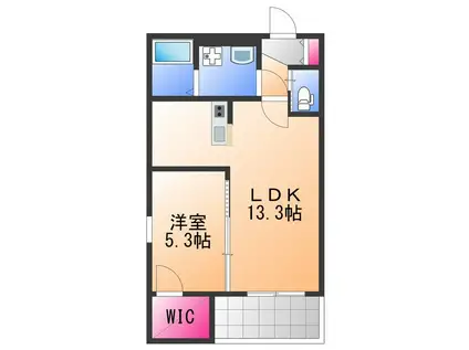 ジーメゾン泉佐野新町レジデンス(1LDK/1階)の間取り写真