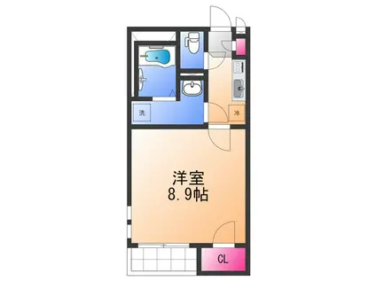 クレイノ心(1K/2階)の間取り写真