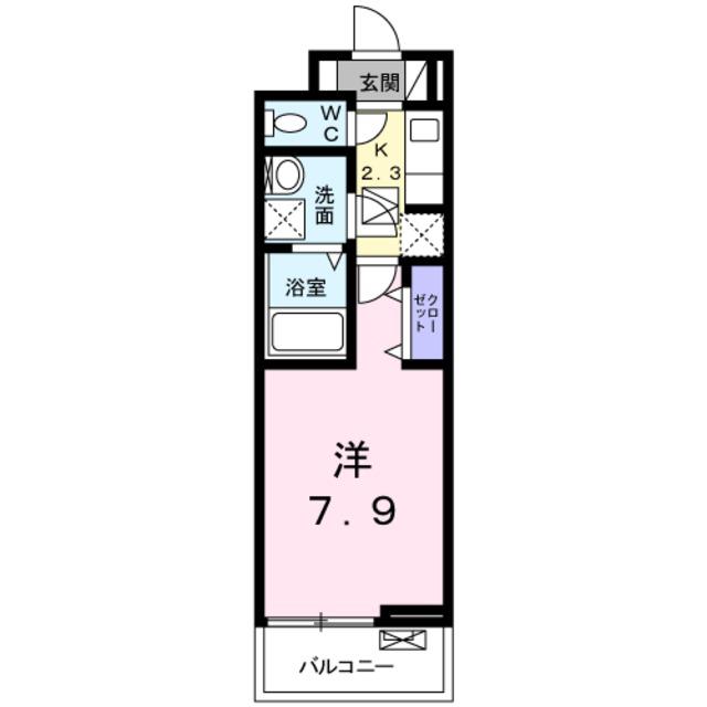 エスポワールSAKAI・Y(1K/2階)の間取り写真