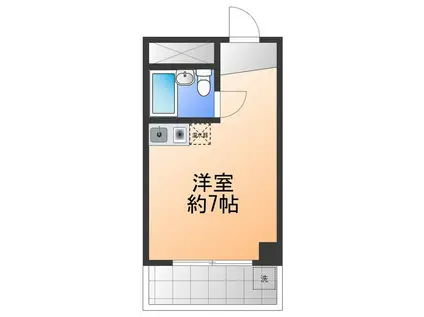 ヒルズ鳳(ワンルーム/3階)の間取り写真