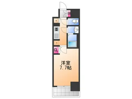 S-RESIDENCE堺浜寺AXIAL(1K/2階)の間取り写真