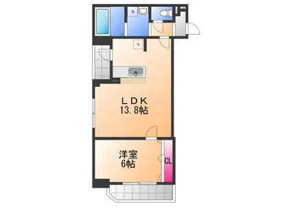 イーストキューブ(1LDK/3階)の間取り写真