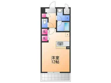 フランディル りんくう(ワンルーム/1階)の間取り写真