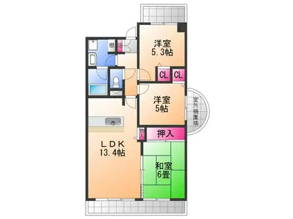 ジョイフル寿(2SLDK/4階)の間取り写真