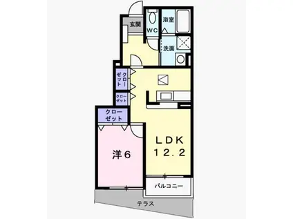 ウイズダムパレスA(1LDK/1階)の間取り写真