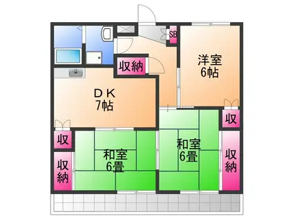 エストレラ・ボアール7(3DK/6階)の間取り写真