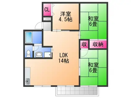 ピッコロモンド(3LDK/2階)の間取り写真