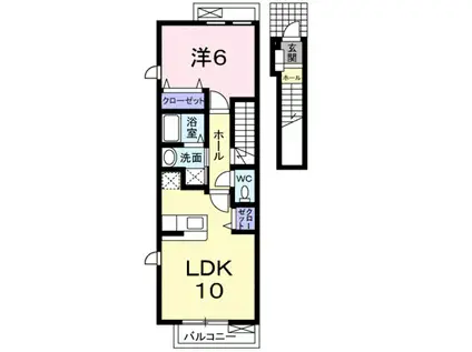 ヌーヴォー池上(1LDK/2階)の間取り写真