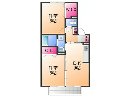 オアシスMARUGEN(2DK/2階)の間取り写真