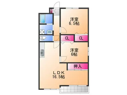 ヴィラロイヤル二色浜(2LDK/1階)の間取り写真