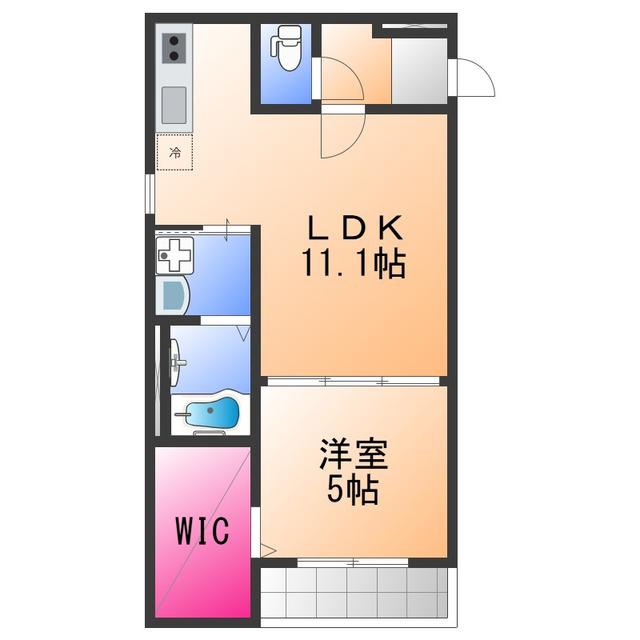 ルナパレスりんくう(1LDK/2階)の間取り写真