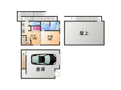 南海電鉄南海本線 岸和田駅 徒歩12分 2階建 築55年(1DK)の間取り写真