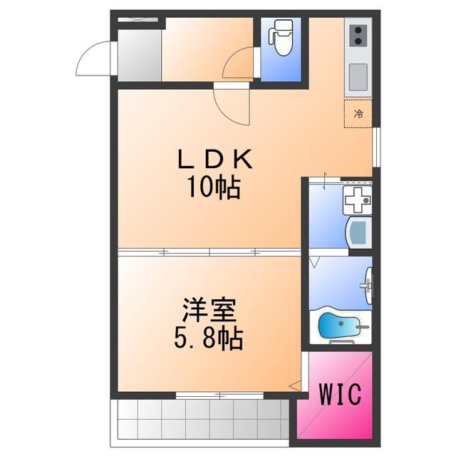 サンパレス りんくう(1LDK/2階)の間取り写真