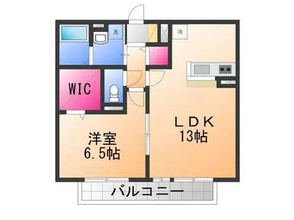 シャイニーパーク(1LDK/2階)の間取り写真