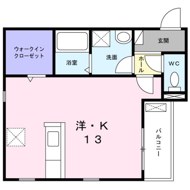 エレガント高松2(ワンルーム/2階)の間取り写真