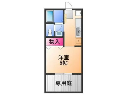 キャッスルⅡ(1K/1階)の間取り写真