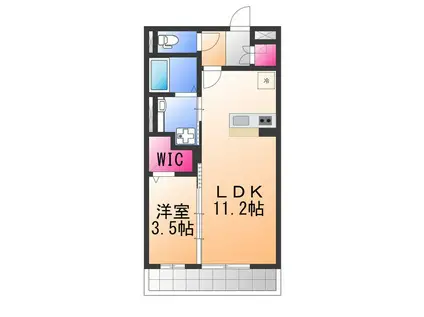 サウスメゾンひまわり(1LDK/2階)の間取り写真