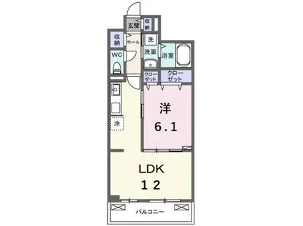 ベル ハイネス(1LDK/3階)の間取り写真
