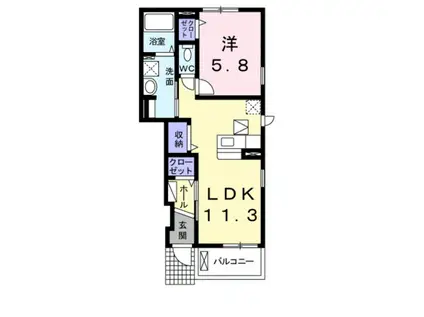 ROYAL LIFE(1LDK/1階)の間取り写真