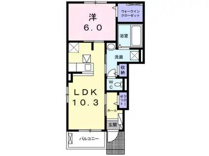 カーサ プレフェリータ(1LDK/1階)の間取り写真