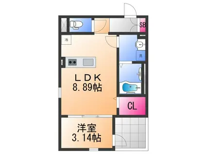 FSTYLE西取石4号館(1LDK/2階)の間取り写真