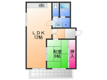 小松里マンション(1LDK/4階)の間取り写真