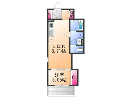FSTYLE西取石4号館(1LDK/2階)の間取り写真