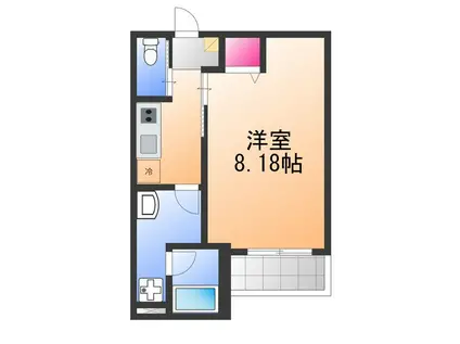 SOAR(1K/2階)の間取り写真