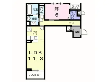 コンパル・りんくう(1LDK/1階)の間取り写真