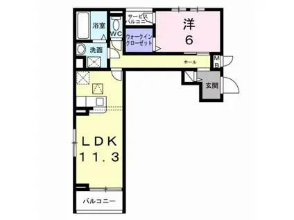 コンパル・りんくう(1LDK/1階)の間取り写真