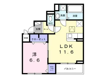 コンパル・りんくう(1LDK/2階)の間取り写真