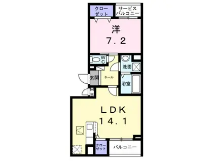 コンパル・りんくう(1LDK/2階)の間取り写真