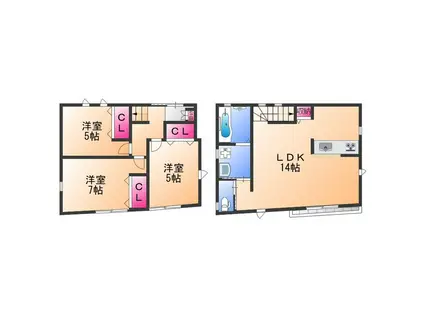 南海電鉄南海本線 浜寺公園駅 徒歩2分 2階建 築12年(3LDK)の間取り写真