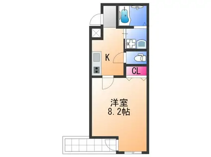 フジパレス泉大津サウス(1K/2階)の間取り写真