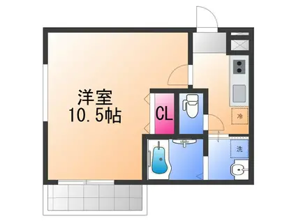 フジパレス鳳駅西1番館(1K/3階)の間取り写真
