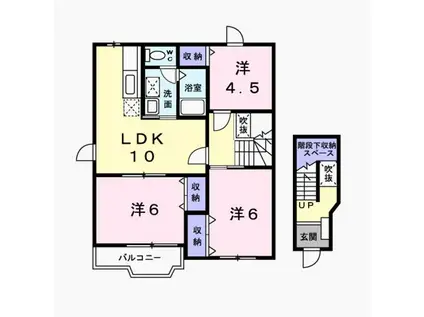 みやび A棟(3LDK/2階)の間取り写真