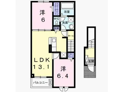 モントレゾール(2LDK/2階)の間取り写真