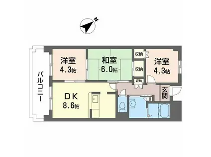 モナーク・シャトー(3DK/3階)の間取り写真