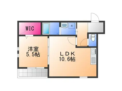 CASA・COMFORT(1LDK/3階)の間取り写真