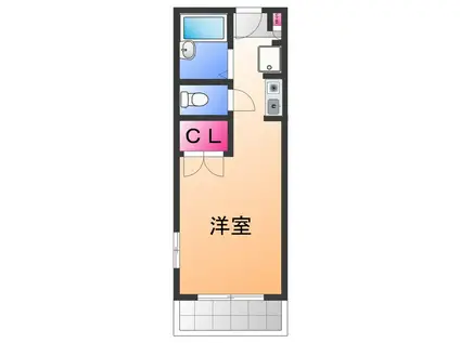 クリスタ久米田(ワンルーム/2階)の間取り写真