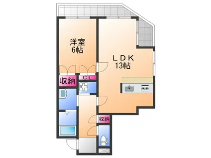 スマイルガーデン(1LDK/4階)の間取り写真