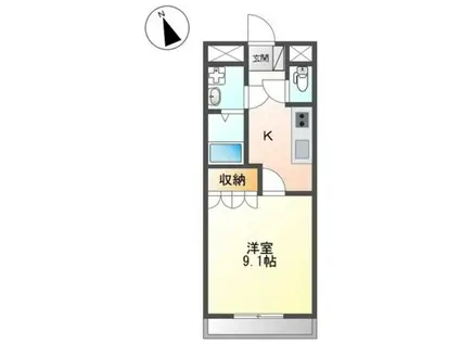 ロッソスクーデリア(1K/1階)の間取り写真