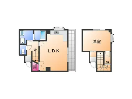 第2フジコーマンション(1LDK/4階)の間取り写真