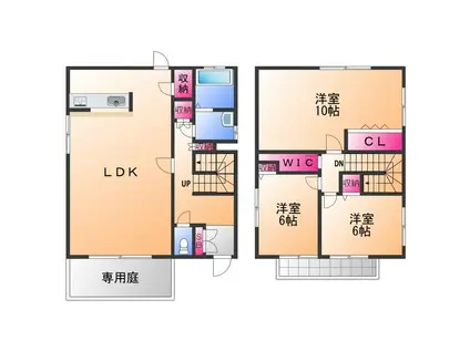 南海電鉄南海本線 春木駅 徒歩10分 2階建 築22年(3LDK)の間取り写真