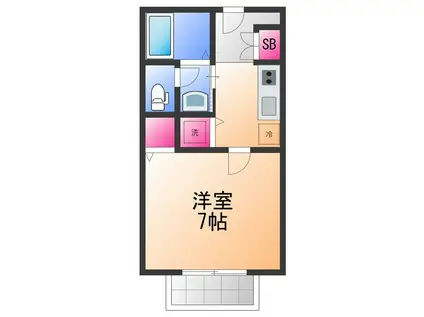 ディアス カワサキ(1K/1階)の間取り写真