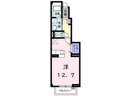 パステル(ワンルーム/1階)の間取り写真
