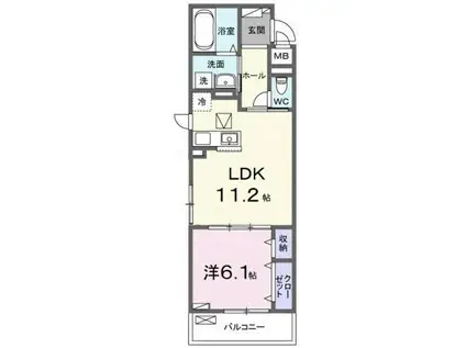 グランツ26(1LDK/1階)の間取り写真