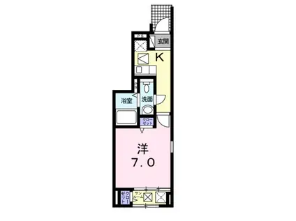 フェリオ津久野(1K/1階)の間取り写真