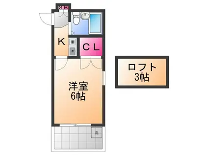 岸和田第7マンション(1K/1階)の間取り写真